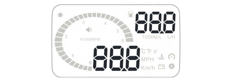 X6 3," Hud OBD2 дисплей на голову интерфейс OBDII Speedo сигнал о превышении скорости напряжения лобовое стекло проектор дисплей на голову горячая распродажа