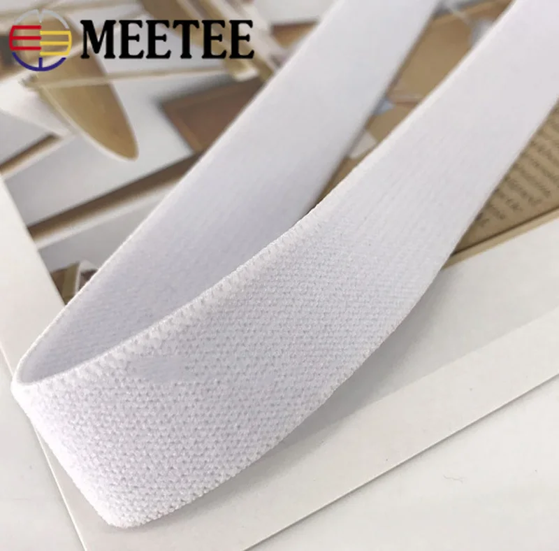 Нейлоновая эластичная лента Meetee, 8 м, 20-90 мм, мягкая резиновая эластичная тесьма, сделай сам, пояс для костюма, резинка, аксессуары для шитья EB205