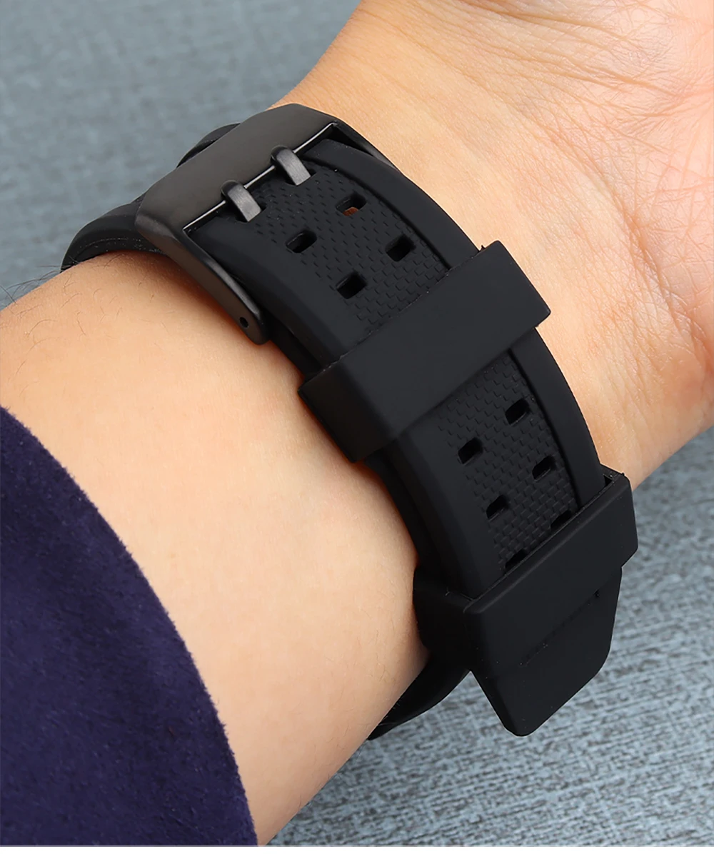 Rubber Watch Strap 22mm 23mm Watch Band Waterproof Sport for Luminox Watchbands Silica Gel Bracelet for Men Belt Black Fashion