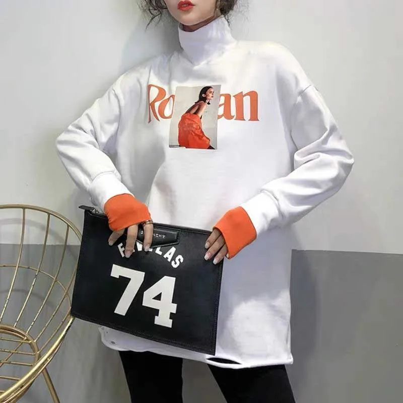NiceMix moda feminina, весна-осень, новые Мультяшные лоскутные Футболки с длинным рукавом, женская одежда, vetement femme, женские топы, повседневные