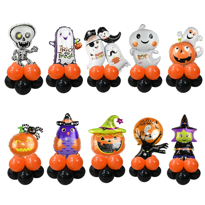 1 Set Halloween Foil Balloons Black Orange 10inch Latex Ballon Inflatable Globos Decor DIY Festival Party Supplies | Дом и сад