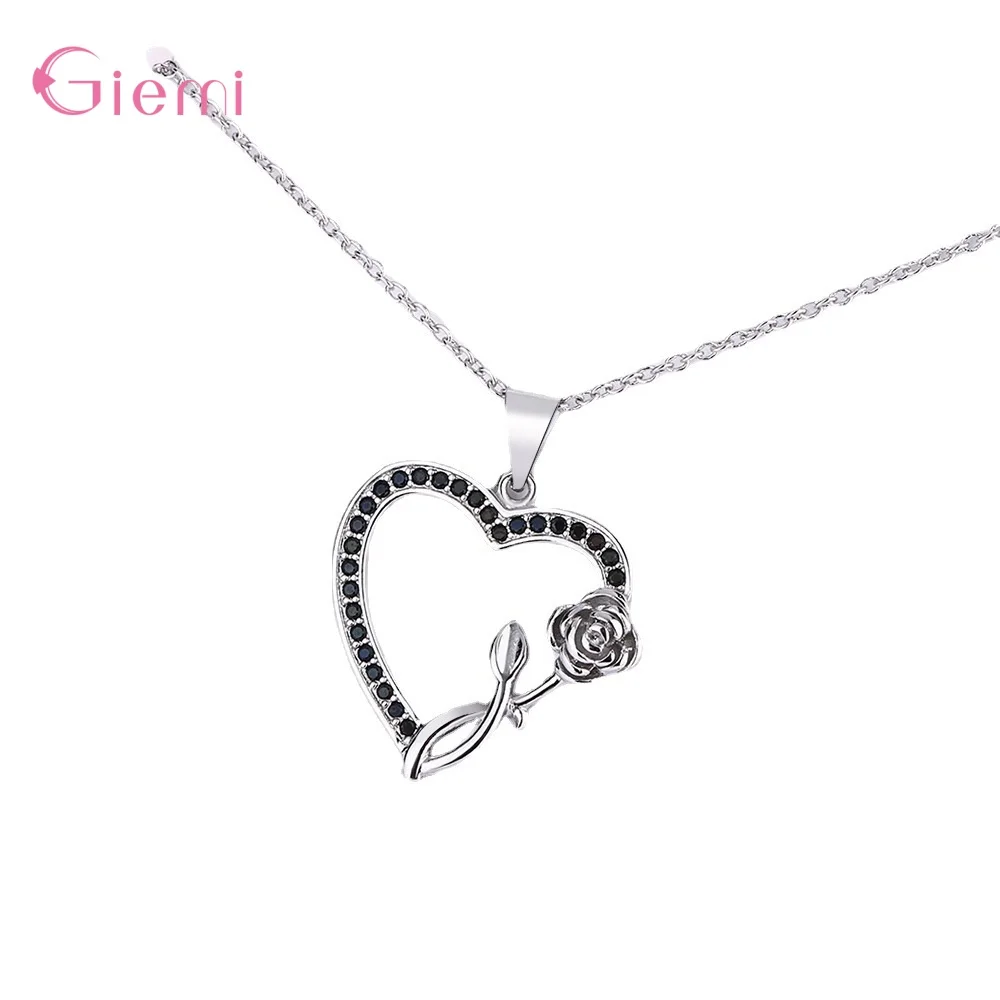 Romantic 925 Sterling Silver Rose 