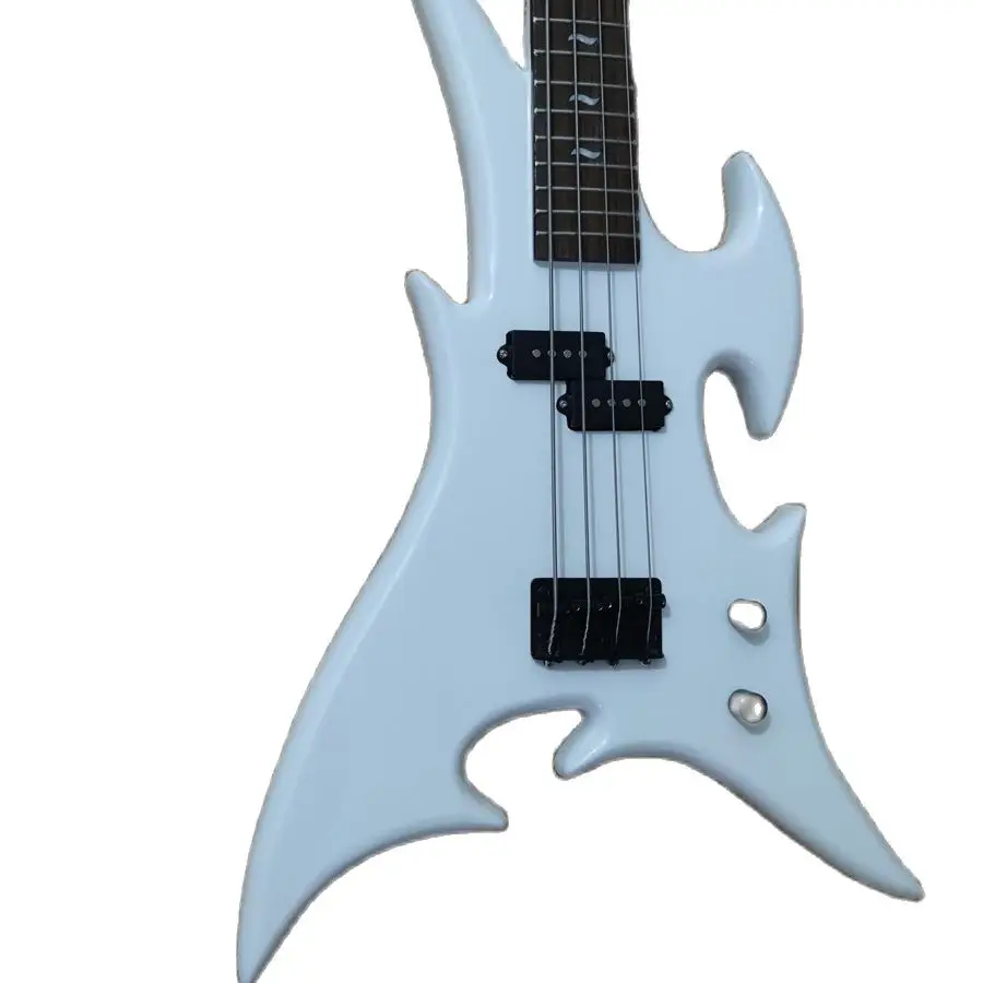 Guitare A 4 Cordes En 7 Lettres Guitare électrique basse personnalisée à 4 cordes de forme spéciale, touche  en acajou avec lettres, reliure de matériel noir, transport gratuit |  AliExpress