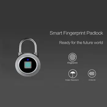 

Fingerprint Padlock Mobile Application Smart Padlock Biometric Identification Waterproof Gym Bicycle Fence Padlock
