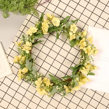 

Artificial Wreath Autumn Pumpkin Sunflower Maple Leaves Wreath Party Hanging Pendants for Christmas Halloween Thanksgiving Days