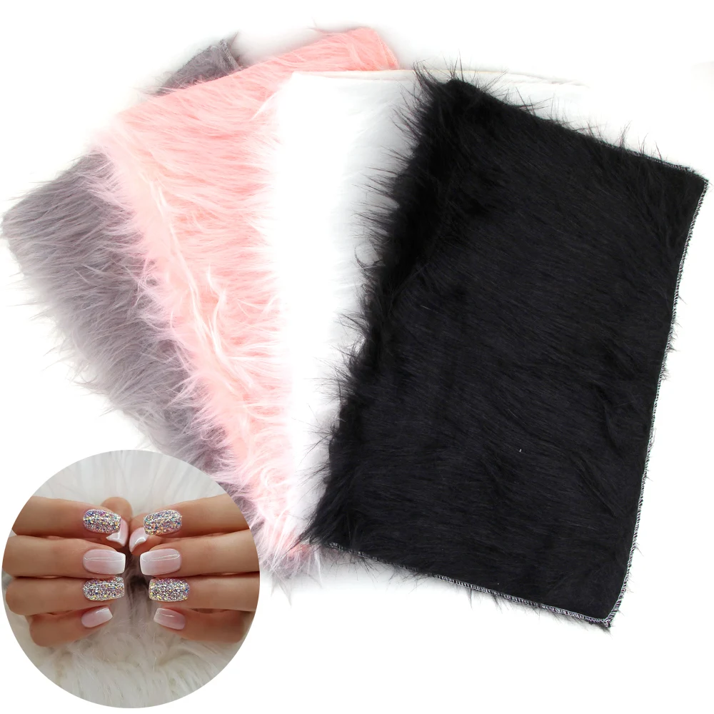 Nail Photo Background 40*50CM White/Grey/Pink/Black Practice Cushion Foldable Hand Rest Pad Nail Equipment Soft Fur Nail Mat