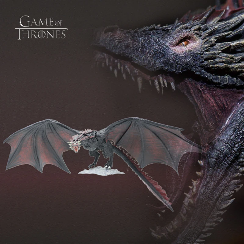 

22cm Drogon Figures Game of ThronesED Nights King Viserion Ice Dragon Action Figure Toys Collectors Gift Doll With box