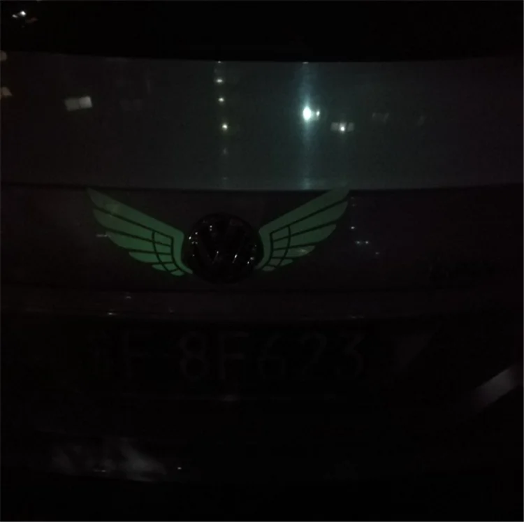 Творческий толстовка с капюшоном, надписью «Angel» и принтом «крылышки световой Стикеры для автомобиля, для безопасности в ночное время, лента светится в темноте наклейка украшения сделаны с 3 м