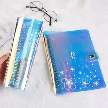 

Dazzling Cover Press Button Loose Leaf Binder Notebook Notepad Diary Planner