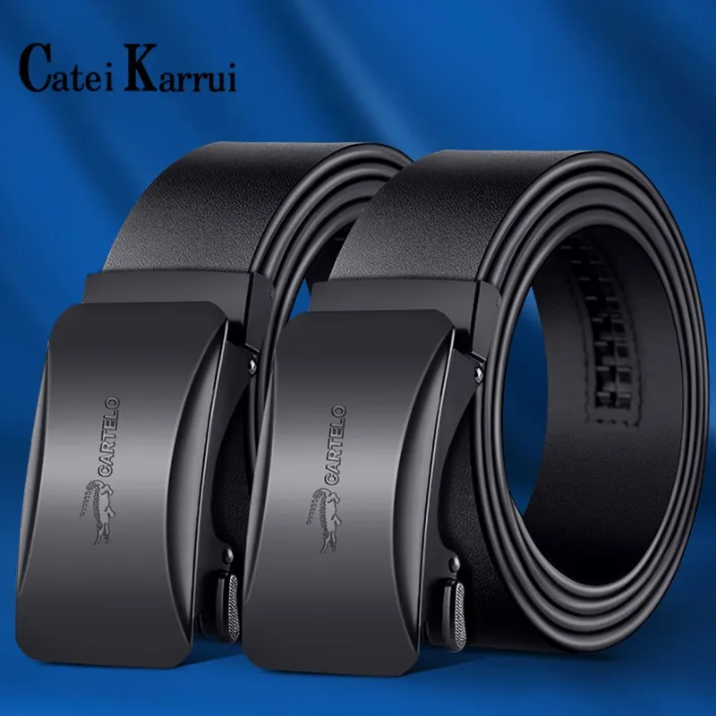 

Catei Karrui Brand fashion belt men's leather automatic buckle pure first layer cowhide belt men's casual belt