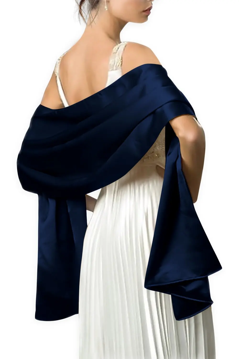 Модная женская атласная Свадебная шаль, зимняя накидка, болеро, накидка, куртка, пальто No15953
