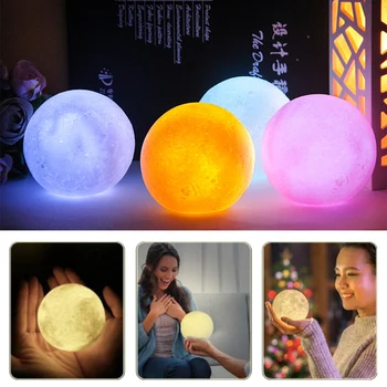 

1pc 3D Moon Lamp Creative Bedroom Bookcase Moon Night Light New Year Gifts Wardrobe Wall Lamp Children'S Room Layout Led Light