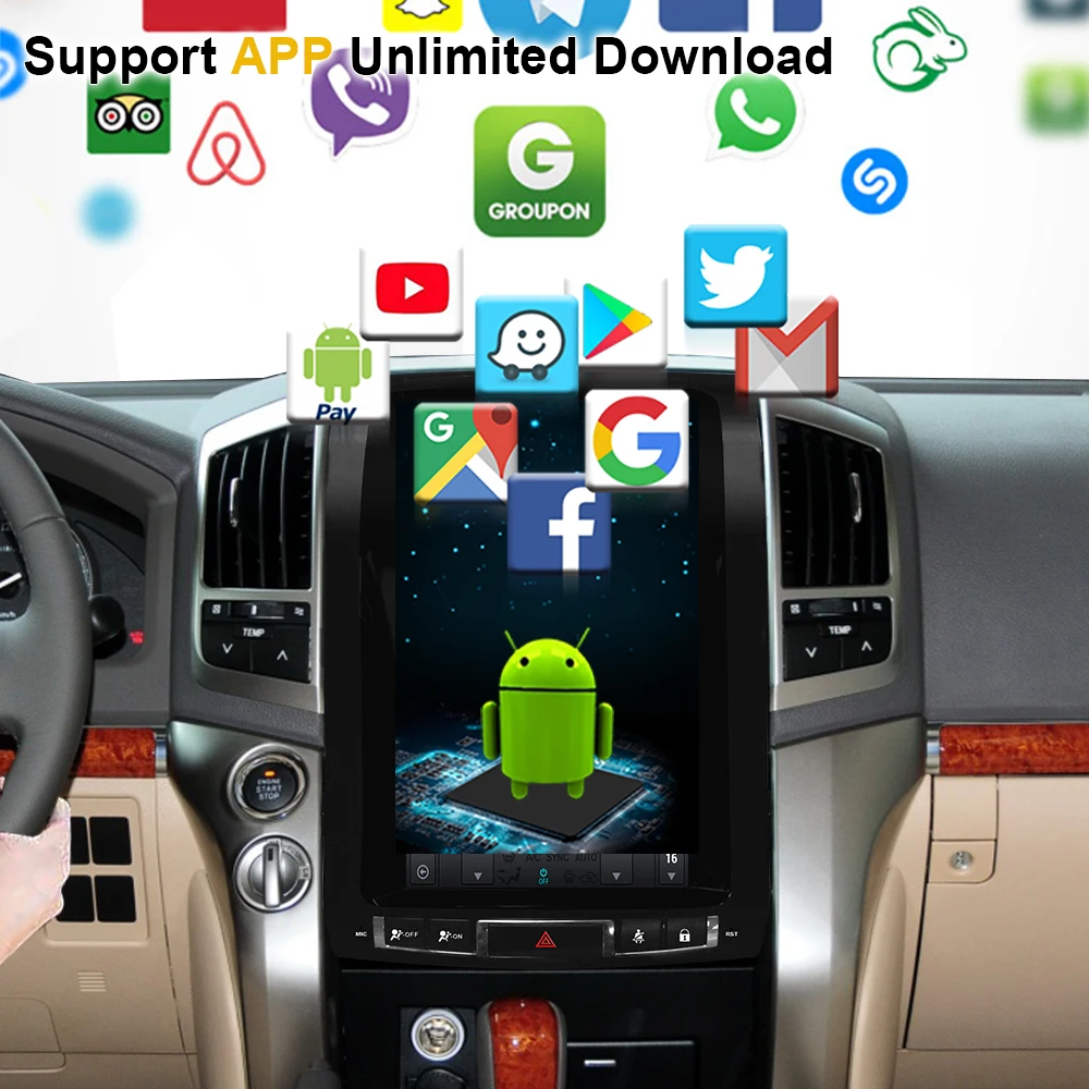 NaweiGe 13.3Inch PX6 Vertical Screen Tesla Android Head Unit for