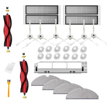 

1Pcs Main Brush Cover + 4Pcs Mop + 2Pcs Main Brush + 6Pcs Side Brushes + 4Pcs Filters + 1Pcs White Brush + 1Pcs Yellow Brush for
