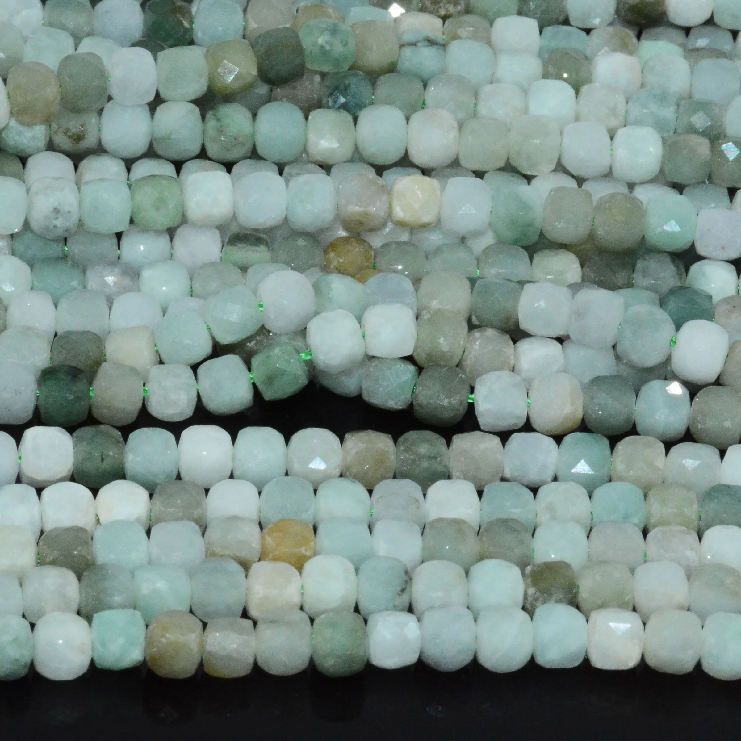 Natural Burma Jade / Jadeite Faceted Irregular Cube Beads 4.2mm4.5mm Beads AliExpress