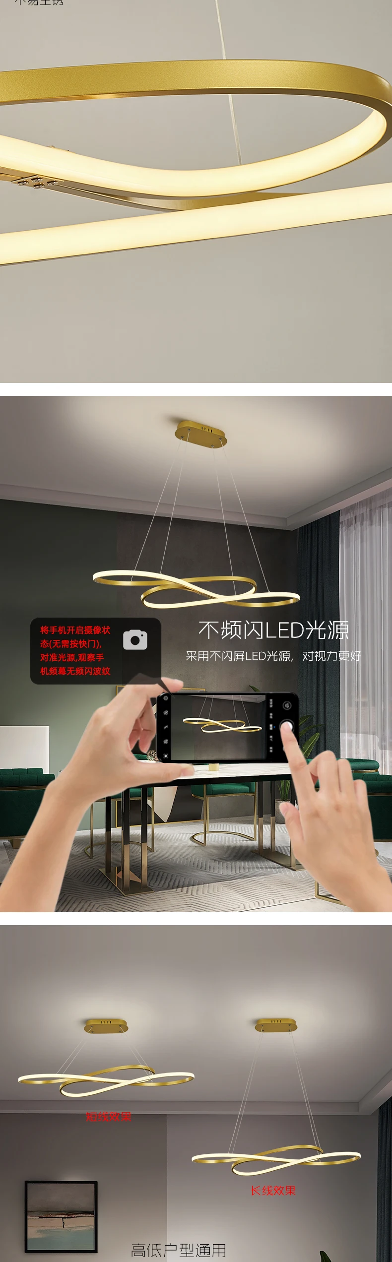 Home Lights Modern Led Hanging Chandelier For Living room Dining room kitchen bar Indoor Lighting Led Chandelier Gold black Lamp wayfair chandeliers