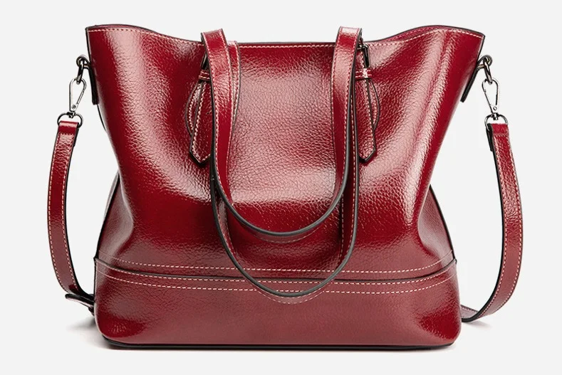 Женская сумка из натуральной кожи, Вместительная женская сумка, Ретро стиль, простой стиль, женская элегантная сумка, классическая сумка для покупок, C1005