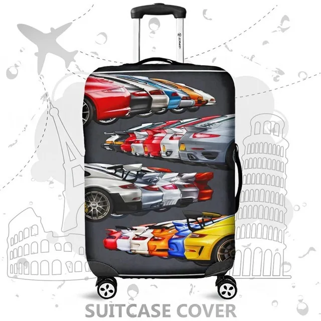 Чехол для путешествий с героями мультфильмов, защитный чехол для 1"-32" дюймов, Чехол для багажа, аксессуары, эластичный, пылезащитный, износостойкий - Цвет: Luggage Cover B