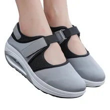 Для женщин сетчатая дышащая обувь с толстыми подошвами обувь с округлой подошвой увеличить бег XS S M L XL XXL) красные уличная Рабочая вечерние из ПУ-сетки повседневная обувь# P5