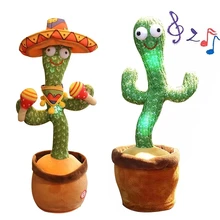 

Dancing Cactus Toys Speak Electronic Plush Toys Twisting Singing Dancer Talking Novelty Funny Music Luminescent Gifts Bluetooth