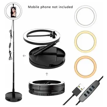 

Stretchable Led Ring Light With Stand Live Fill Light Lamp Floor Led Ring Lighting Lamp Anchor Beauty Face Mobile Phone Stand