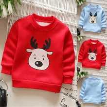 Зимняя одежда для маленьких девочек; топы с длинными рукавами и рождественским оленем для маленьких девочек и мальчиков; Свитшот; теплая одежда; sudadera bebe