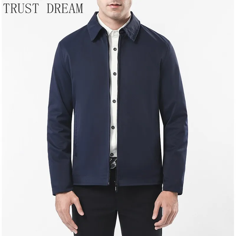 

Men Smart Casual Jacket Solid Color Black Blue Soft Male Leisure Hombre Autumn Spring Clothing
