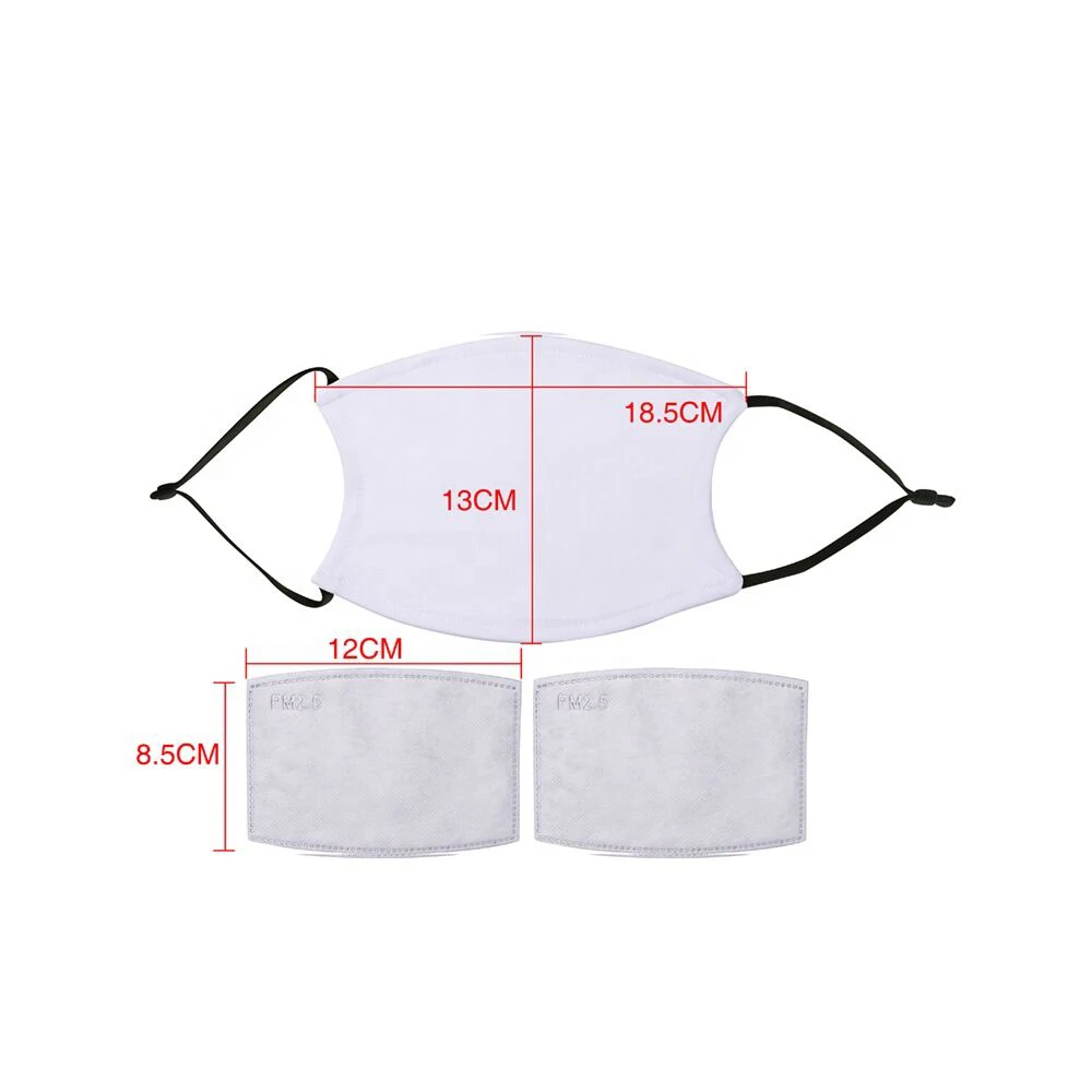 Free Shipping 50pcs/lot New Blank Sublimation Face Mask with Filter Dust Prevention For Sublimation INK Print can be Washable afbeelding