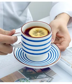 

Japanese Tea Coffe Cup Small Tea Cup Tray Ceramic Tea Cups and Saucer Sets Vintage Wedding Tazas Cafe Kitchen Dining Bar ED50BD