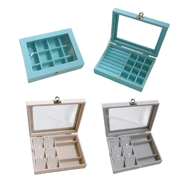 

Dustproof Watch Bangle Earring Jewelry Box Display Case Grid Tidy Organizer