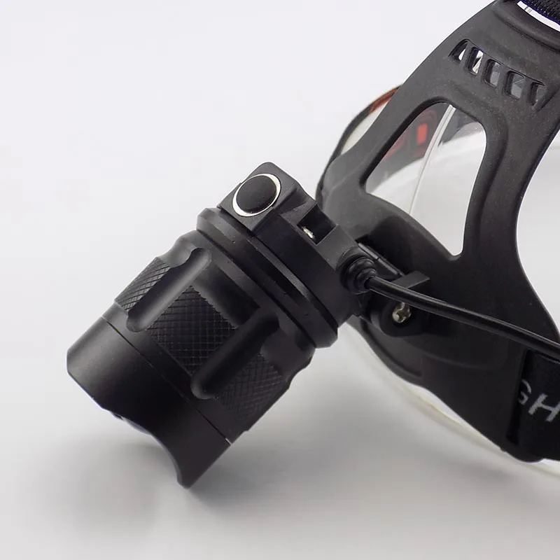 USB Rechargeable L2 LED Headlamp Frontale Head Torch Lamp Flashlight Lampe Headlight For Fishing Zoomable Charging Cable Port