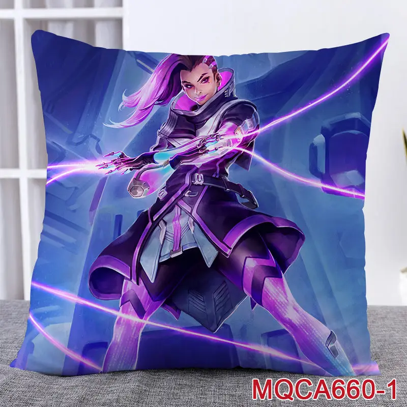 45X45 см аниме игра Overwatch наволочка OW dva Mercy Mei Hanzo Genji Reaper Dakimakura Чехол 3D двухсторонний принт наволочка