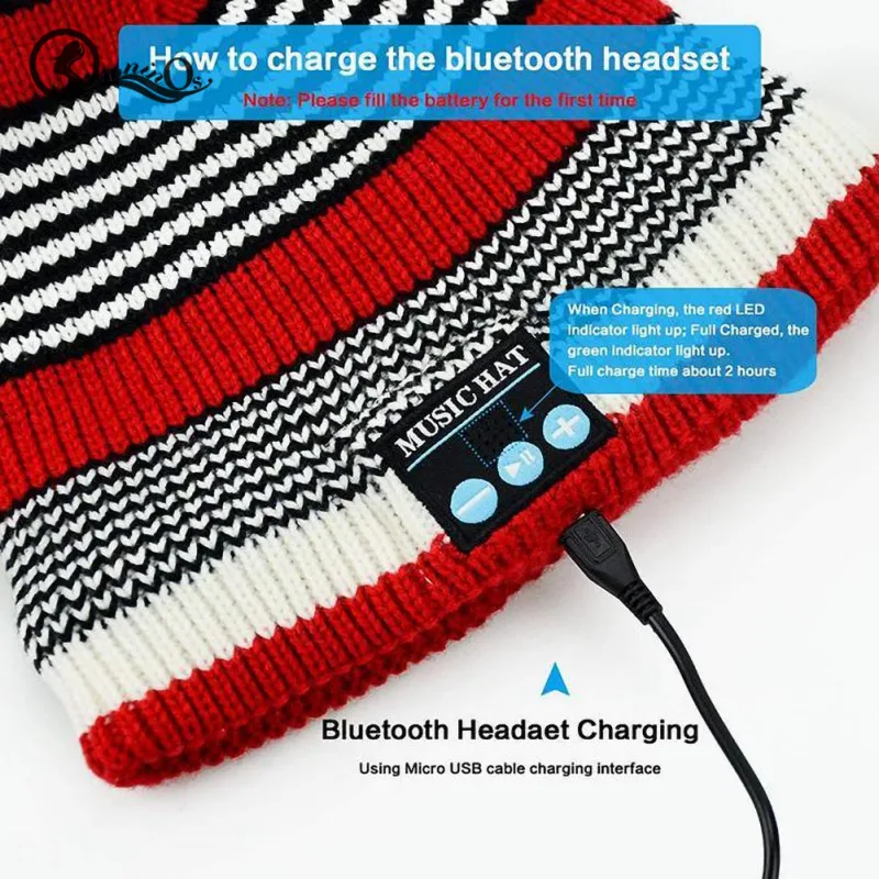 1 шт., вязаная шапка, повседневная, с Bluetooth наушниками, музыкальная шапка, зимняя, теплая, с микрофоном, спортивная шапка, шапка, модная шапка унисекс, для телефона, игровая гарнитура