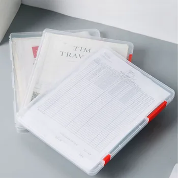 

Portable A4 Transparent Storage Box Clear Plastic Document Paper Filling Case File Waterproof Storage Box Paper Organizers