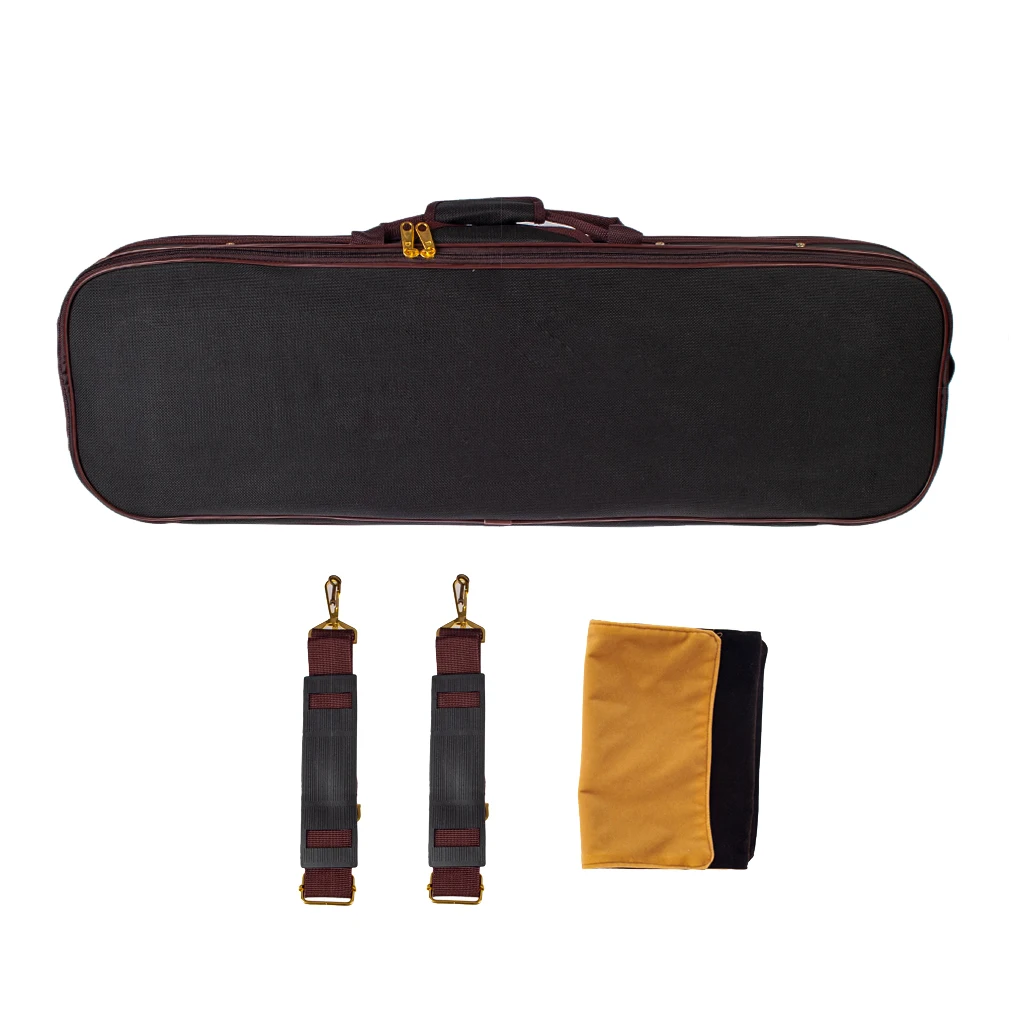 

3/4 Violin Durable Storage Case Waterproof with Hygrometer and Carry Straps