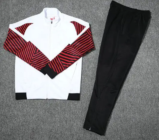 Комплект из футбольной куртки и штанов, белый, коричневый, Survetements de foot Homme, спортивный костюм, тренировочный футбольный тренировочный костюм