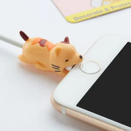 Animal Cable Bite Protector Winder Cute Cartoon Cover Protect Case Wire Organizer Holder For IPhone Huawei xiaomi Earphone cable - Цвет: Розовый