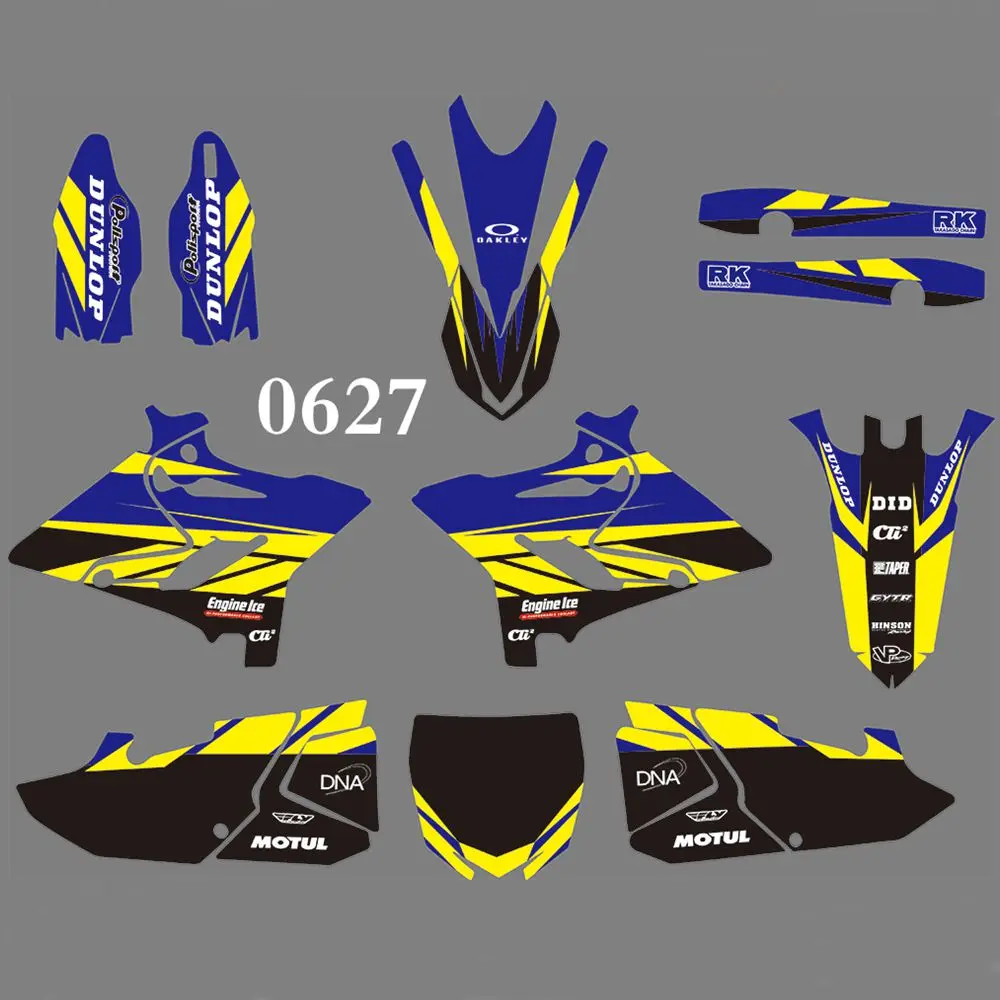 Для YAMAHA YZ125 YZ250 полный Графика наклейки Набор наклеек на заказ Номер Название Глянцевые Наклейки Водонепроницаемый