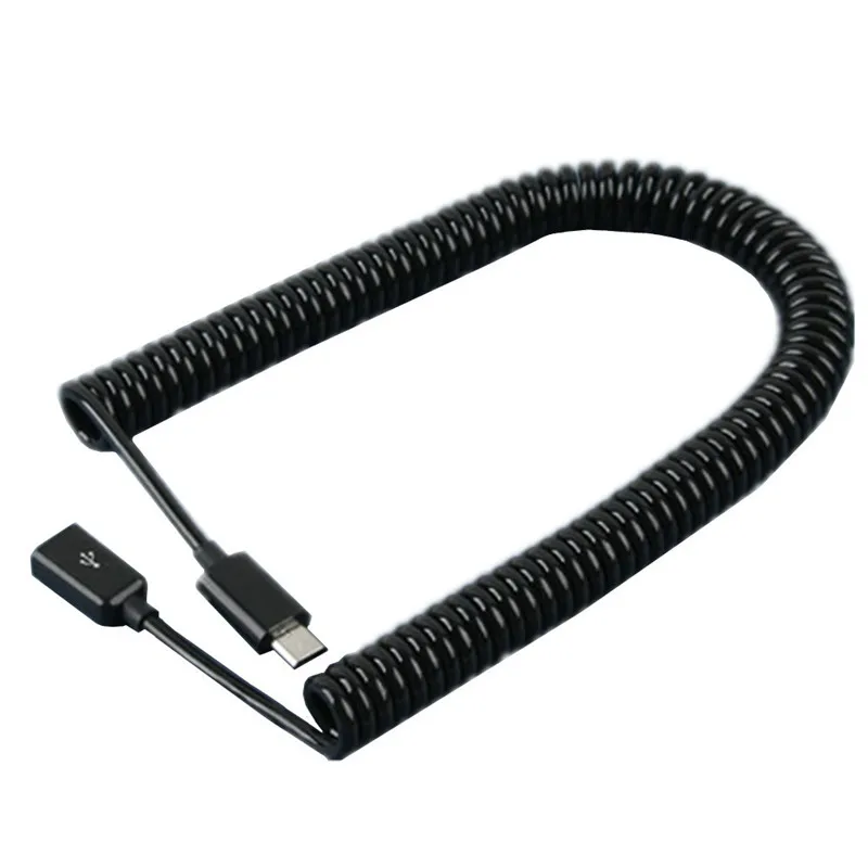 

Micro USB Female to Micro USB Male F/M Extension Extender Date Charging Short Cable Black Charging Spiral Cable Cord 250cm