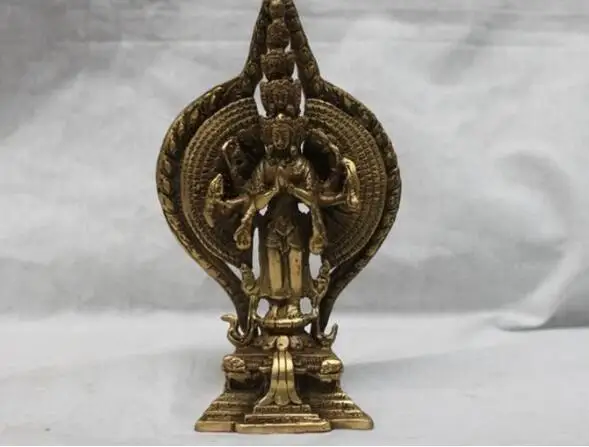 Статуя медная Тибетский буддистский храм Латунь Медь 1000 руки Kwan-yin статуя Авалокитешвара
