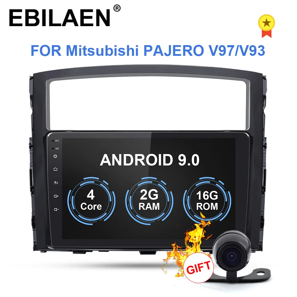 EBILAEN автомобильный Кассетный DVD мультимедийный плеер для Mitsubishi PAJERO 4 2din Android 9 радио gps навигация V97 V93 задняя камера