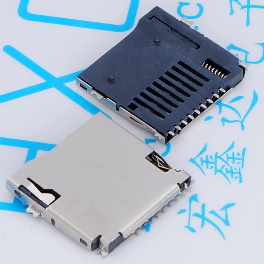 10ピース ロットtfマイクロsdカード9pin Tfカードホルダー溶接自己トランプメモリカードスロット Card Slot Card Holdercard Memory Aliexpress