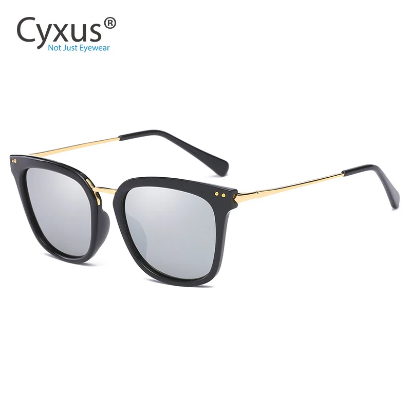 Cyxus Classic UV 400 поляризованные солнцезащитные очки зеркальные негабаритные солнцезащитные очки с защитой UVA UVB для женщин-1913 - Цвет линз: Серебристый