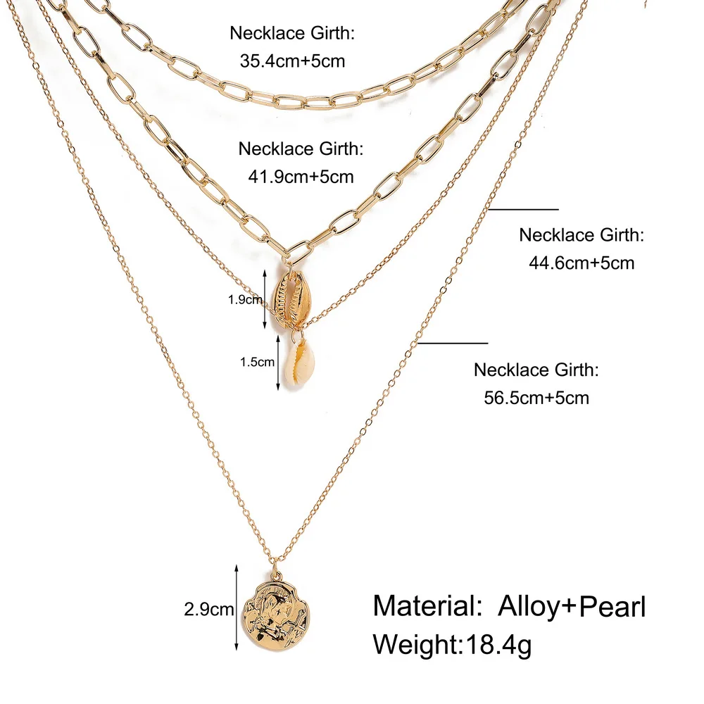KMVEXO ожерелья с искусственным жемчугом для женщин многослойные Золотые цепочки неправильные геометрические монета крест ожерелье с подвеской в стиле бохо ювелирные изделия