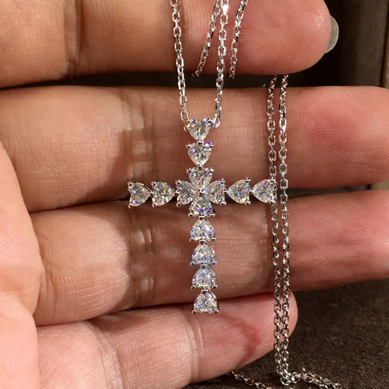 

Sterling Silver Necklace Pure Natural Diamond Pendant Christmas Zirconia Silver 925 Jewelry Bijoux Femme Bizuteria Pendants