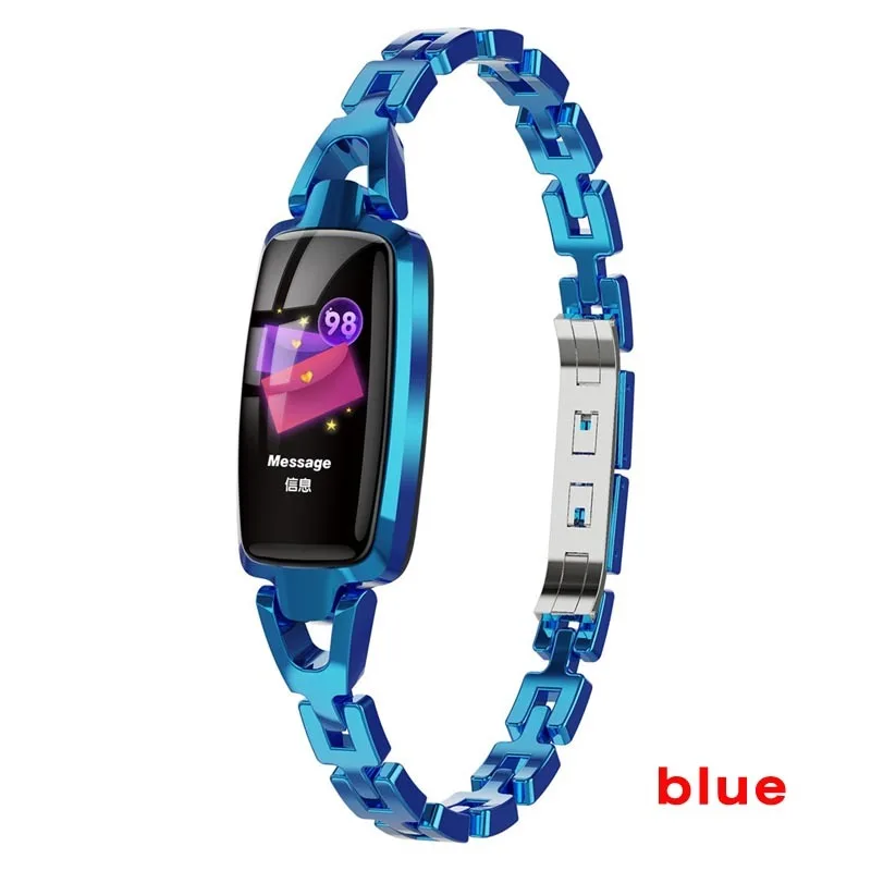 DR66 Смарт-часы для женщин монитор сердечного ритма Bluetooth IP67 Водонепроницаемый фитнес-трекер умный браслет Android IOS Smartwatch 1yw - Цвет: Blue