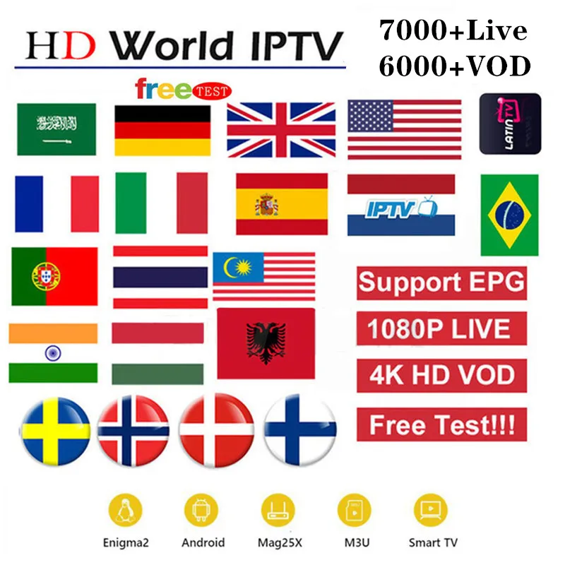 Испания IP tv Европа арабский Швеция Норвегия Netherland Германия Италия Турция Великобритания США Канада H.265 HD m3u android enigmas2 smart tv