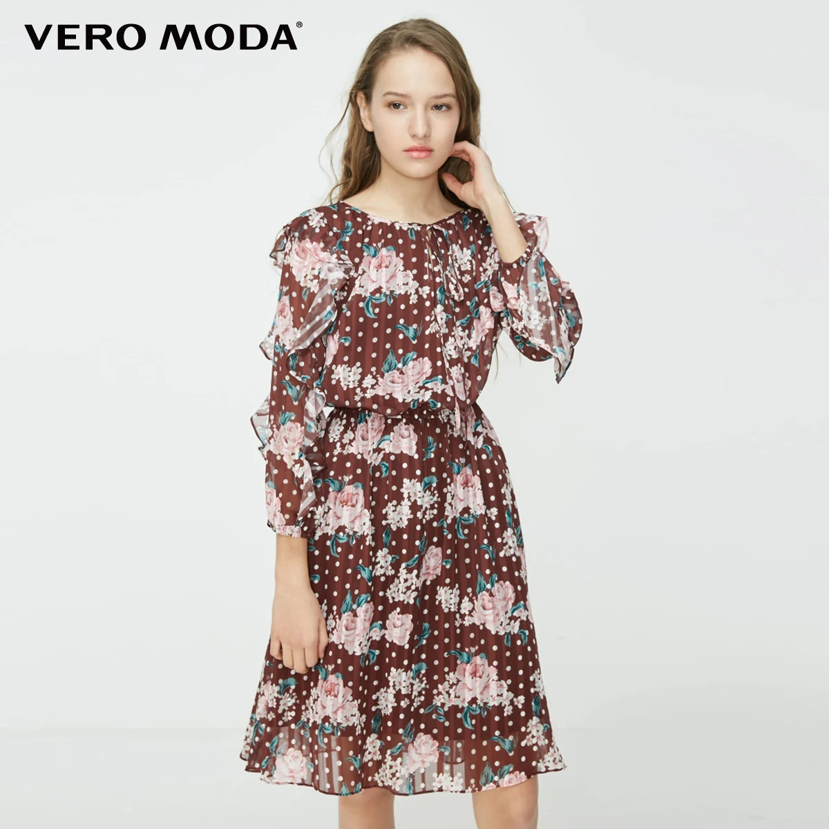 Vero Moda женское платье в горошек с оборками | 31927C510