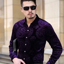 Мужские бархатные рубашки с рисунком дракона, черные, синие, фиолетовые шелковые деловые повседневные рубашки, Мужская Зимняя Толстая рубашка