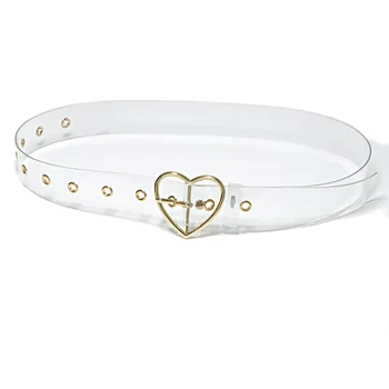 

Hot Sale New Ladies Transparent PVC Slender Belt Sweet Fashion Crystal Fashion Paragraph Ms. Leather Belt